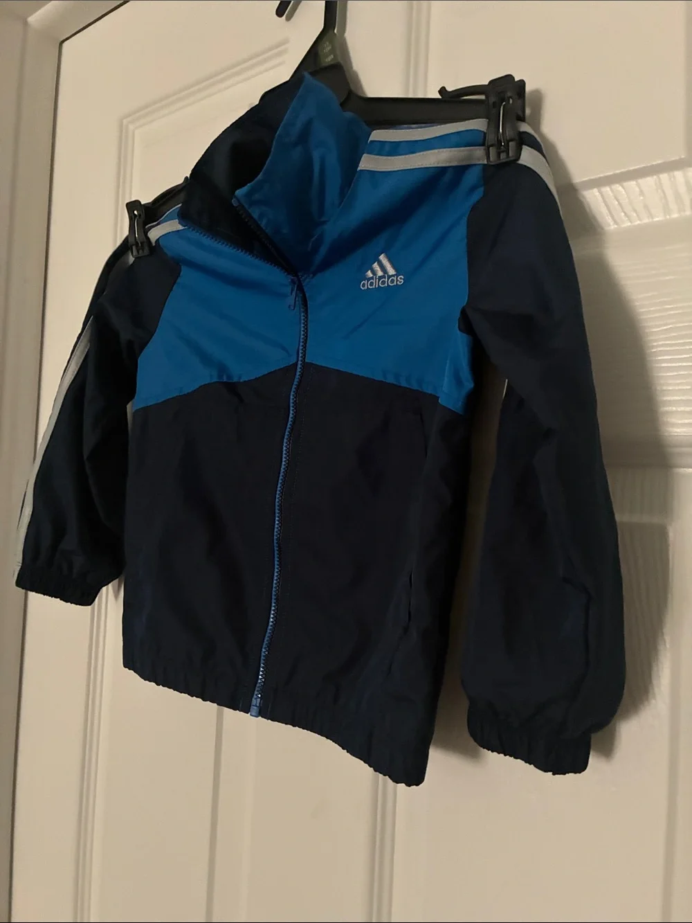 adidas Kids Blue & Navy Track Jacket with Reflective Stripes Size 2T